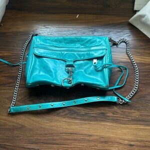 Rebecca Minkoff Turquoise Crossbody Bag with Chain Strap